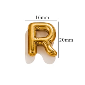 1 Piece Classic Simple Style Letter R Shape Stainless Steel  Gold Color Women's Pendant h5 